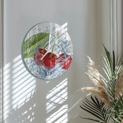 Glas wanduhr Kirschen