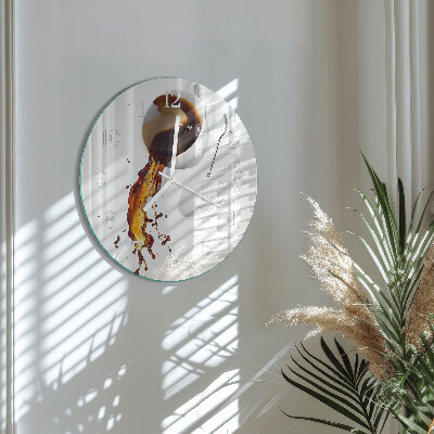 Glas wanduhr Kaffee