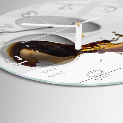 Glas wanduhr Kaffee