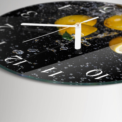 Glas wanduhr Zitronen
