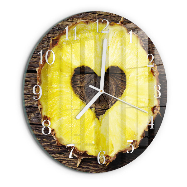 Glas wanduhr Ananas