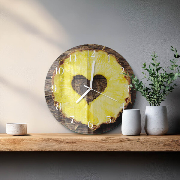 Glas wanduhr Ananas