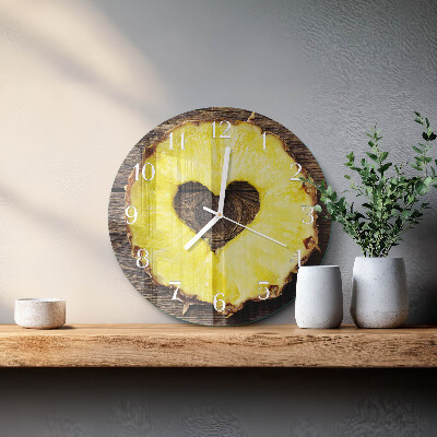Glas wanduhr Ananas