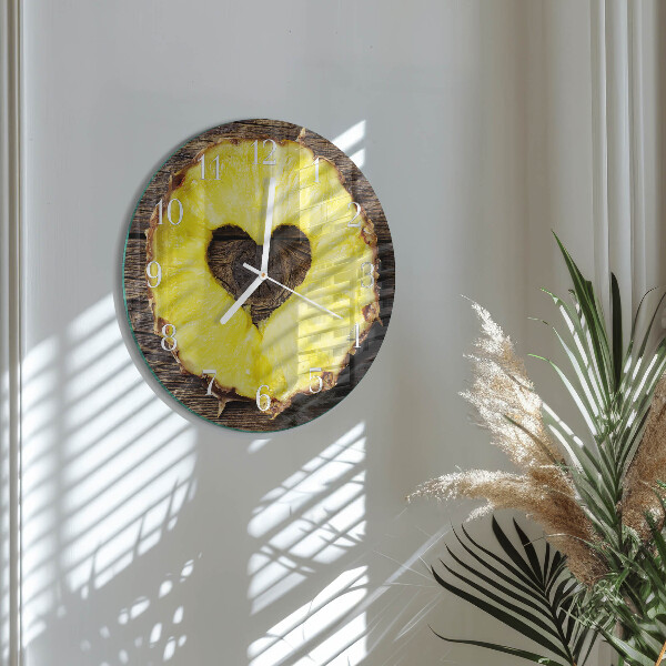 Glas wanduhr Ananas
