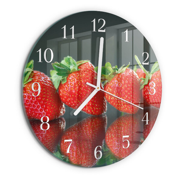 Glas wanduhr Erdbeeren