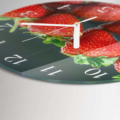 Glas wanduhr Erdbeeren
