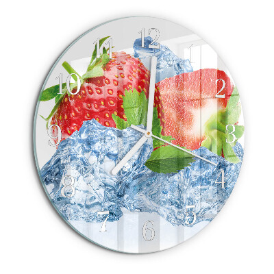 Glas wanduhr Erdbeereis