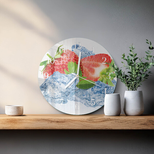 Glas wanduhr Erdbeereis