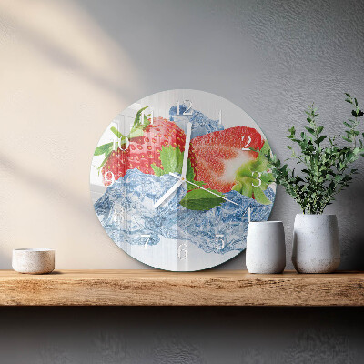 Glas wanduhr Erdbeereis