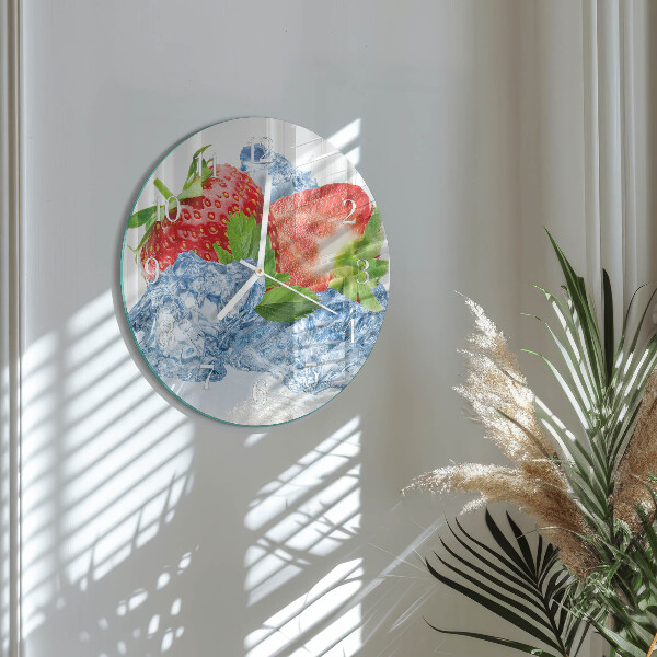 Glas wanduhr Erdbeereis