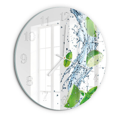 Glas wanduhr Minze
