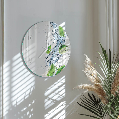 Glas wanduhr Minze