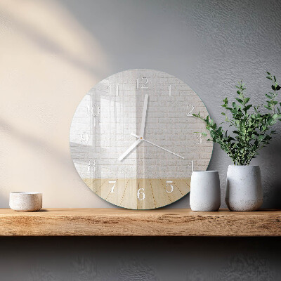 Glas wanduhr Ziegel