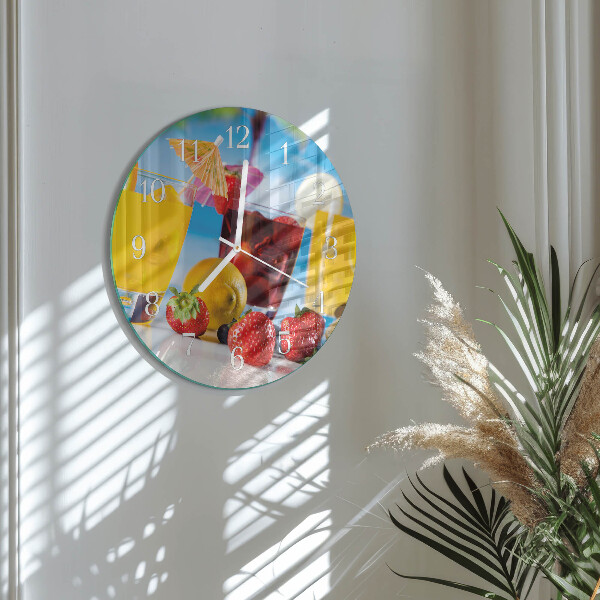 Glas wanduhr Cocktail