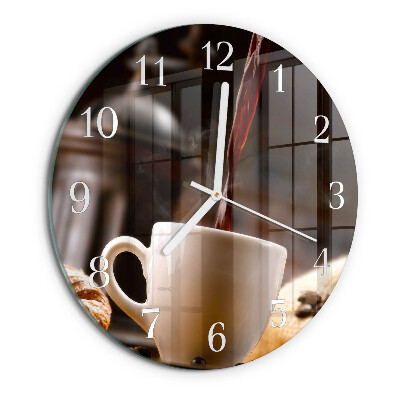 Glas wanduhr Kaffee
