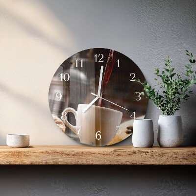 Glas wanduhr Kaffee