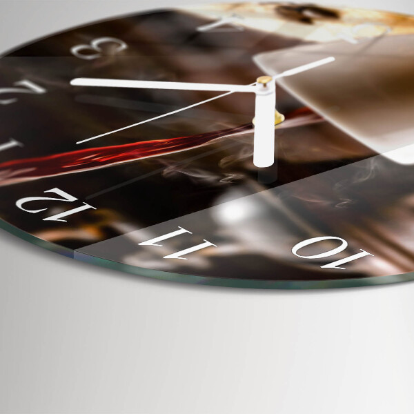 Glas wanduhr Kaffee