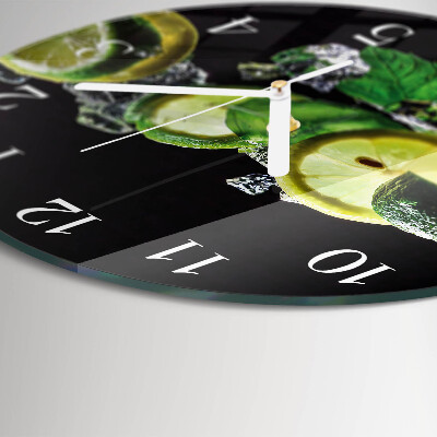 Glas wanduhr Zitrone und Limette
