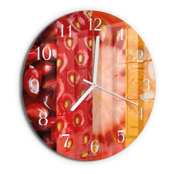 Glas wanduhr Obst