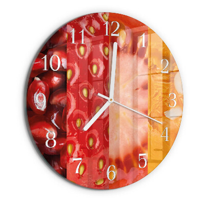 Glas wanduhr Obst