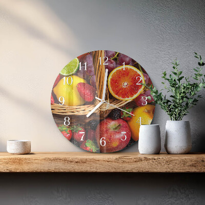 Glas wanduhr Obst