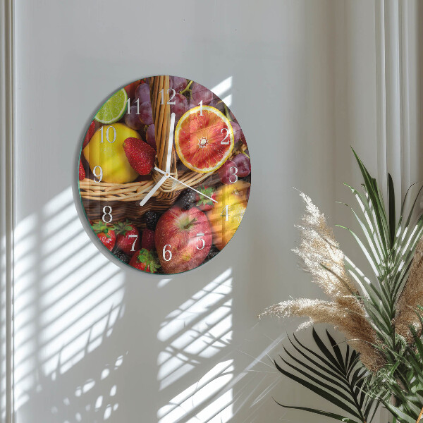 Glas wanduhr Obst