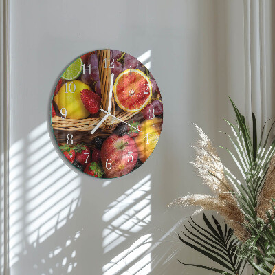 Glas wanduhr Obst