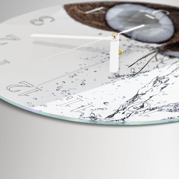 Glas wanduhr Kokosnüsse