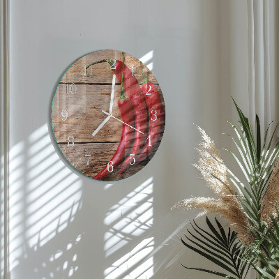Glas wanduhr Chilischoten