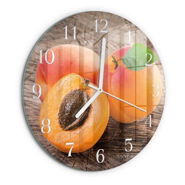 Glas wanduhr Aprikosen