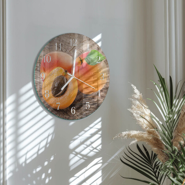 Glas wanduhr Aprikosen
