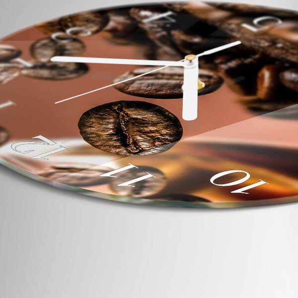 Glas wanduhr Kaffeebohnen