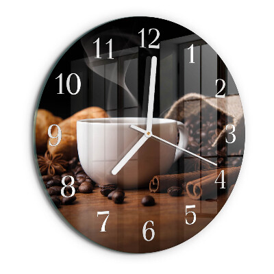 Glas wanduhr Kaffee
