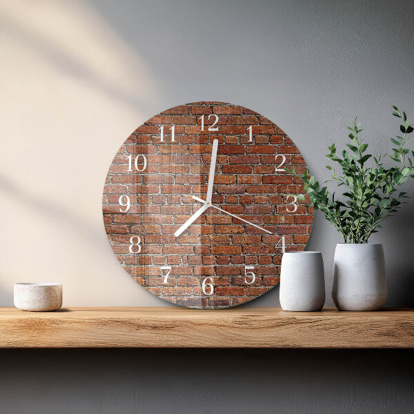Glas wanduhr Ziegel