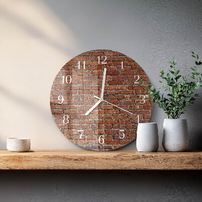 Glas wanduhr Ziegel