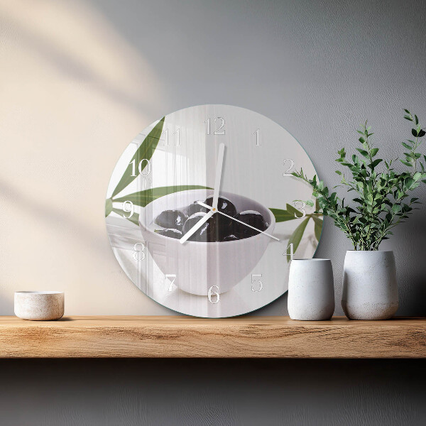 Glas wanduhr Oliven