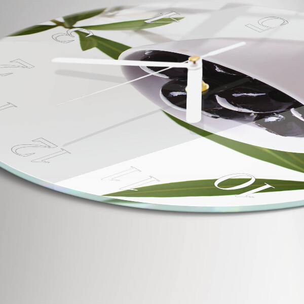 Glas wanduhr Oliven