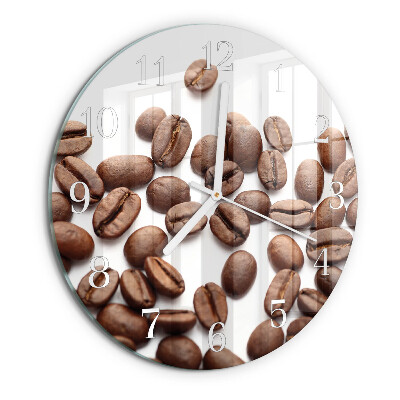 Glas wanduhr Kaffeebohnen