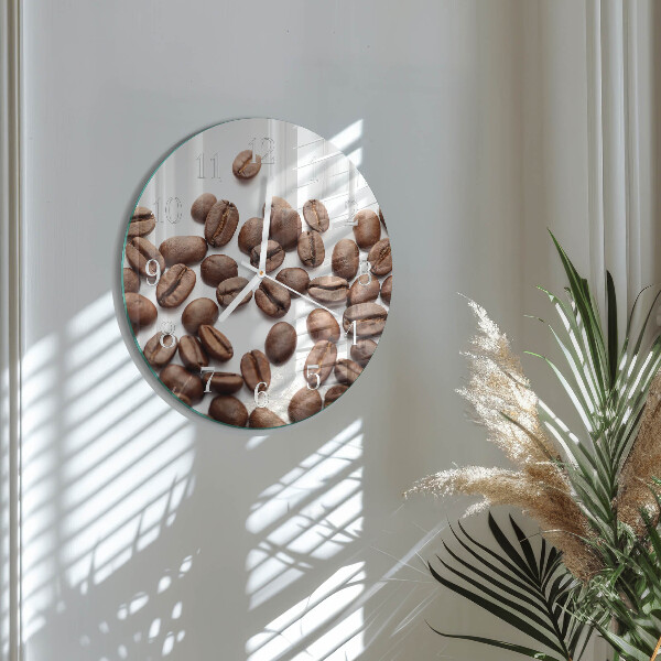 Glas wanduhr Kaffeebohnen