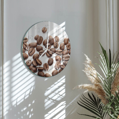 Glas wanduhr Kaffeebohnen