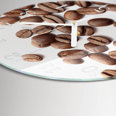 Glas wanduhr Kaffeebohnen