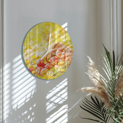 Glas wanduhr Äpfel