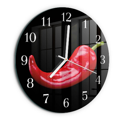 Glas wanduhr Chilischoten