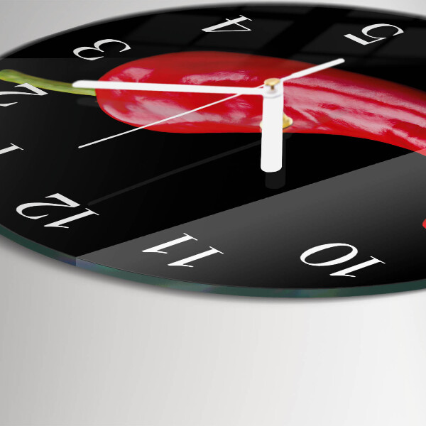 Glas wanduhr Chilischoten