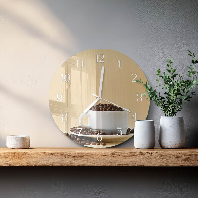 Glas wanduhr Kaffee