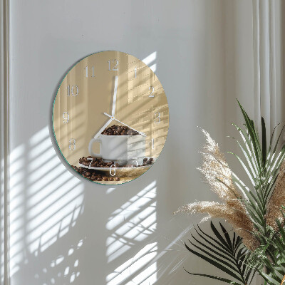 Glas wanduhr Kaffee