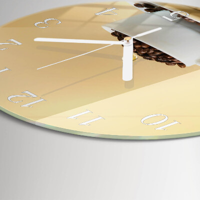 Glas wanduhr Kaffee