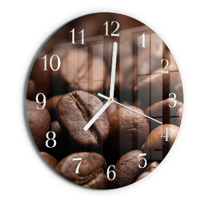 Glas wanduhr Kaffeebohnen