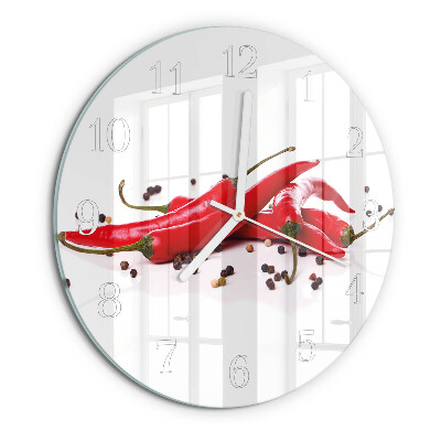 Glas wanduhr Chilischoten