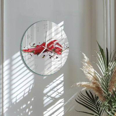 Glas wanduhr Chilischoten